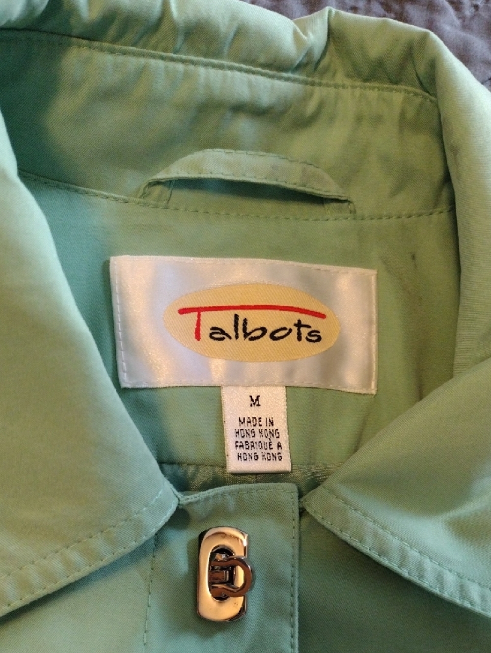 Talbots Mint Green Single-Button Trench Coat - Picture 2 of 16